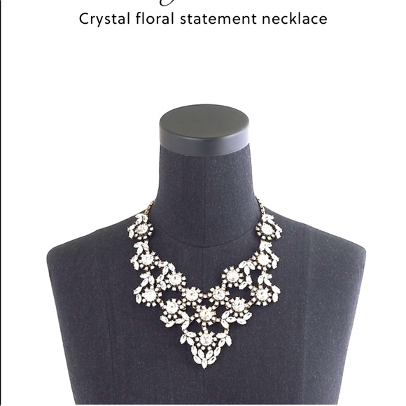 Rare ✨ J. Crew Crystal Flower Bib Necklace - Picture 1 of 4